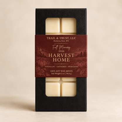 Trail & Trust Harvest Home wax melts, Fall 2026 — clean product view