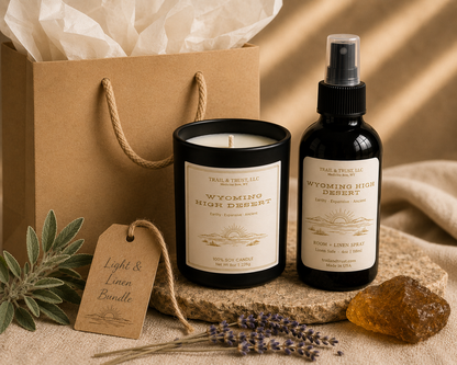 Light & Linen Bundle | Luxury Soy Candle & Room Spray Gift Set