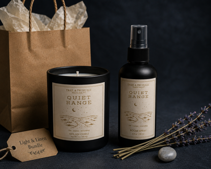 Light & Linen Bundle | Luxury Soy Candle & Room Spray Gift Set