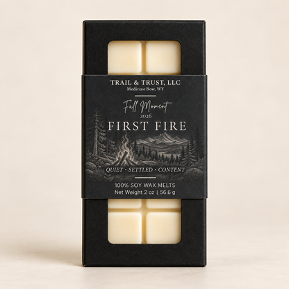 Trail & Trust First Fire wax melts, Fall 2026 — clean product view