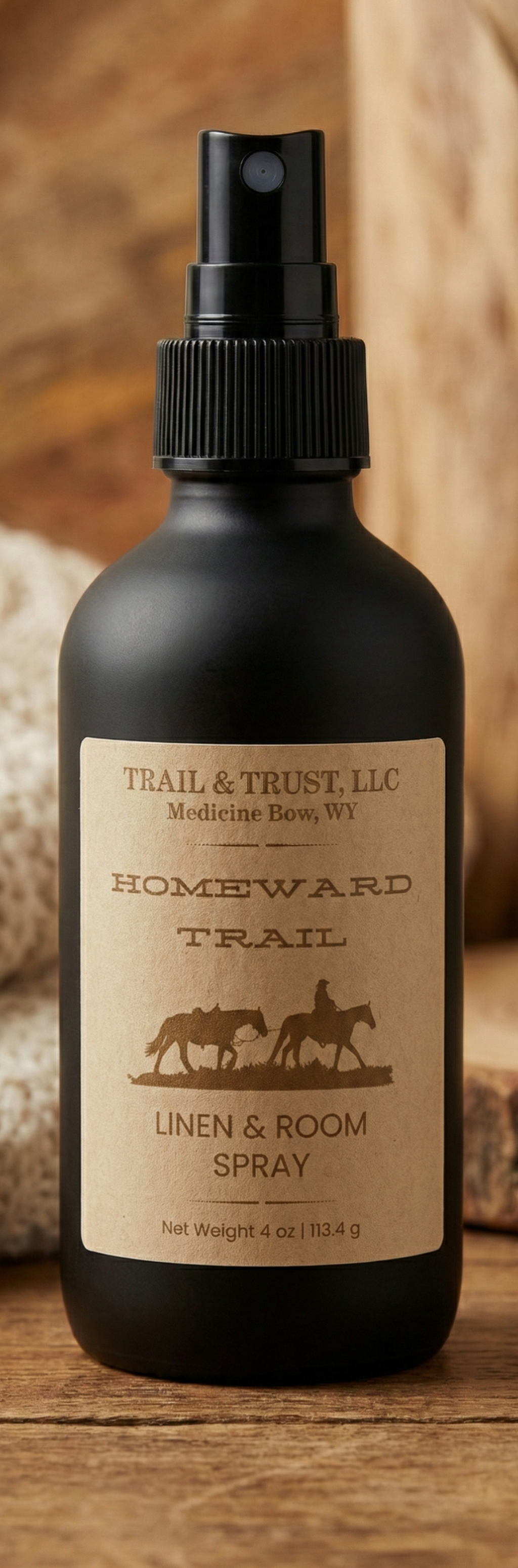 Homeward Trail non-toxic room spray front view, natural home fragrance for cozy spaces