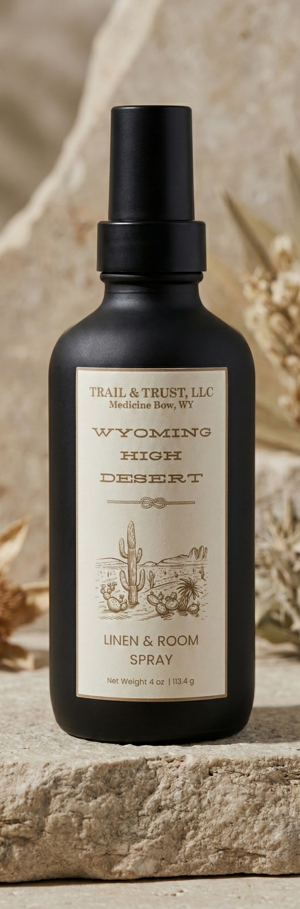 Front view of Wyoming High Desert non-toxic room spray from The Ember Line, natural home fragrance for calming spaces