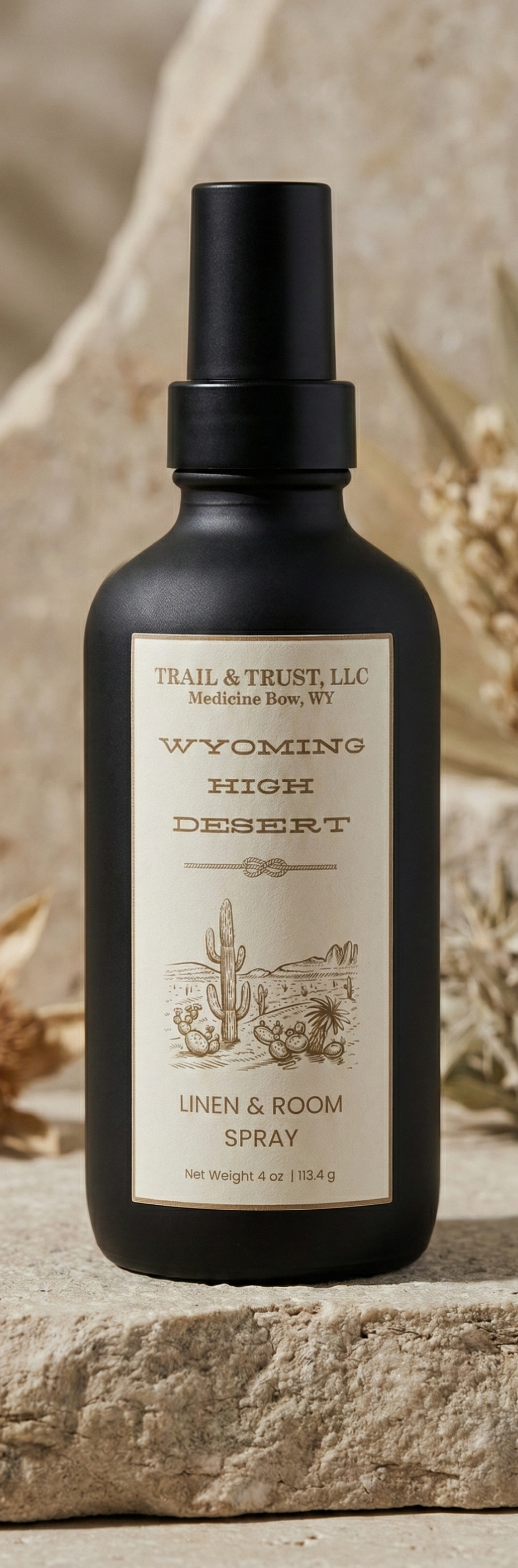 Front view of Wyoming High Desert non-toxic room spray from The Ember Line, natural home fragrance for calming spaces